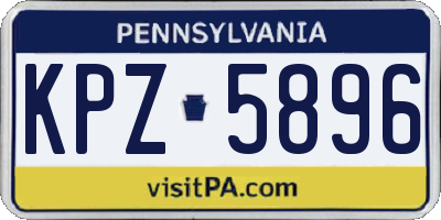 PA license plate KPZ5896
