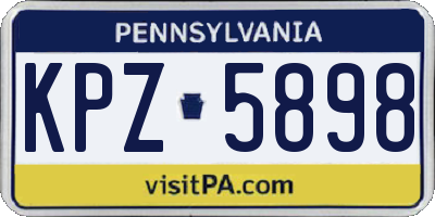 PA license plate KPZ5898