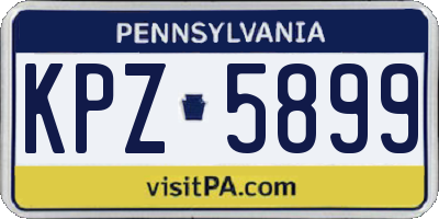 PA license plate KPZ5899