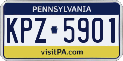 PA license plate KPZ5901