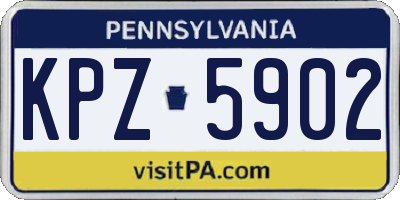 PA license plate KPZ5902