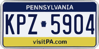 PA license plate KPZ5904