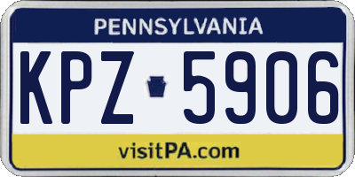 PA license plate KPZ5906