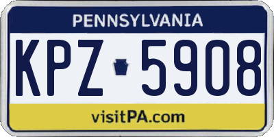 PA license plate KPZ5908