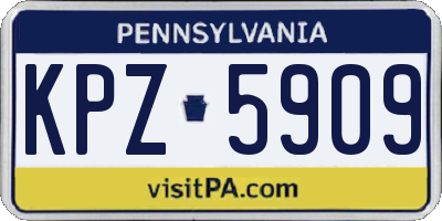PA license plate KPZ5909