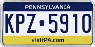 PA license plate KPZ5910