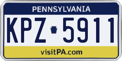 PA license plate KPZ5911