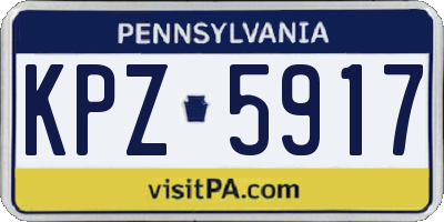 PA license plate KPZ5917
