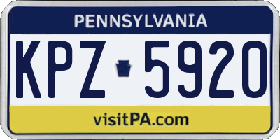 PA license plate KPZ5920