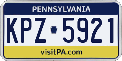 PA license plate KPZ5921