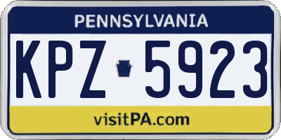 PA license plate KPZ5923