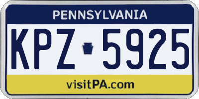 PA license plate KPZ5925