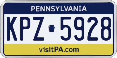 PA license plate KPZ5928