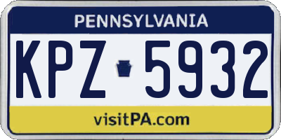 PA license plate KPZ5932