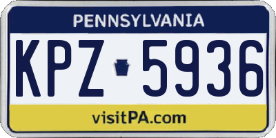 PA license plate KPZ5936