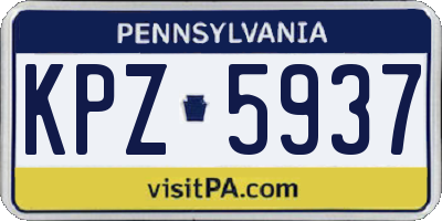 PA license plate KPZ5937
