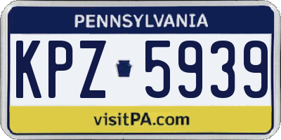 PA license plate KPZ5939