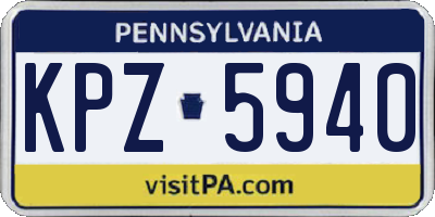 PA license plate KPZ5940