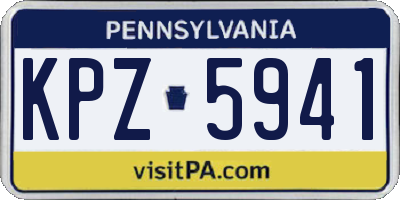 PA license plate KPZ5941