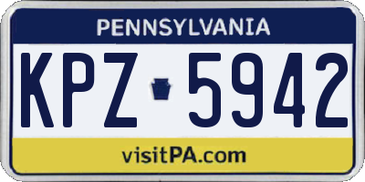 PA license plate KPZ5942
