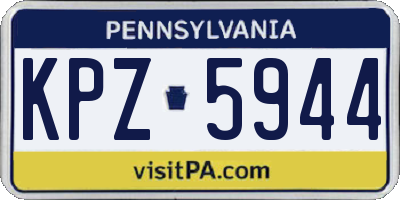 PA license plate KPZ5944