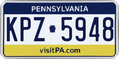 PA license plate KPZ5948