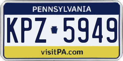 PA license plate KPZ5949