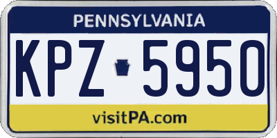 PA license plate KPZ5950