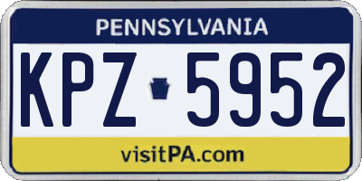 PA license plate KPZ5952