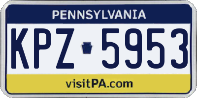 PA license plate KPZ5953