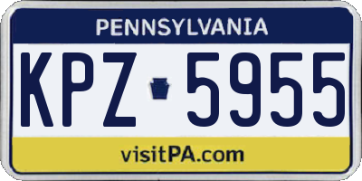 PA license plate KPZ5955