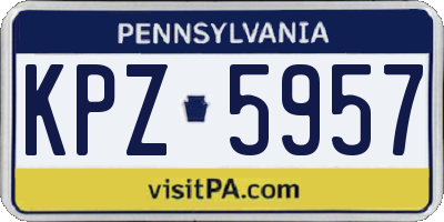 PA license plate KPZ5957