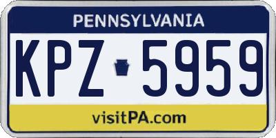 PA license plate KPZ5959