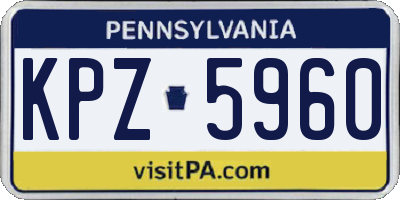 PA license plate KPZ5960