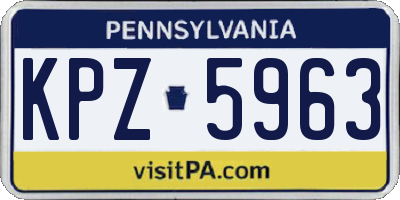 PA license plate KPZ5963