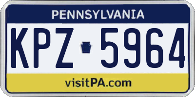 PA license plate KPZ5964