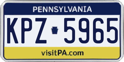 PA license plate KPZ5965