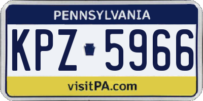 PA license plate KPZ5966