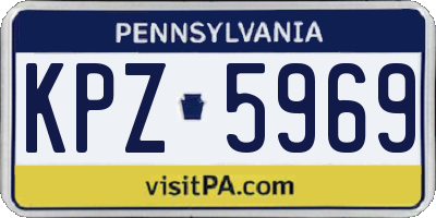 PA license plate KPZ5969