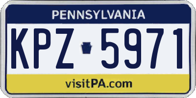 PA license plate KPZ5971
