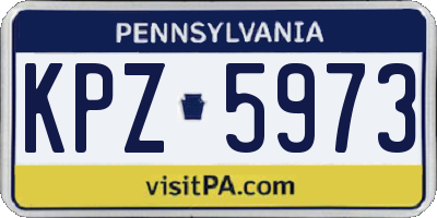 PA license plate KPZ5973