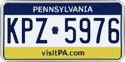 PA license plate KPZ5976