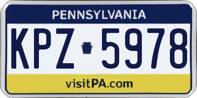 PA license plate KPZ5978