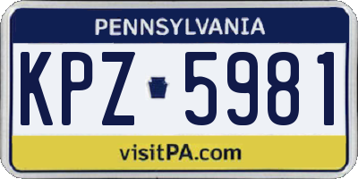 PA license plate KPZ5981