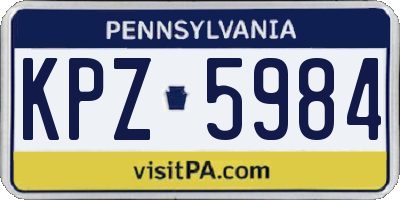 PA license plate KPZ5984