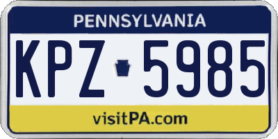 PA license plate KPZ5985