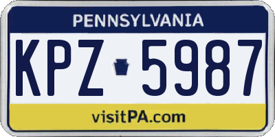 PA license plate KPZ5987
