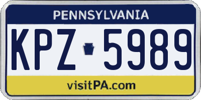 PA license plate KPZ5989