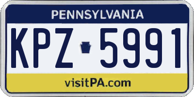 PA license plate KPZ5991