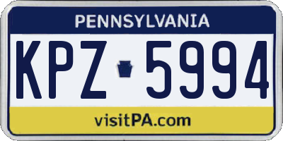 PA license plate KPZ5994